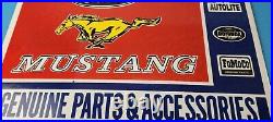 Vintage Ford Motors Sign Mustang Genuine Parts Porcelain Sign