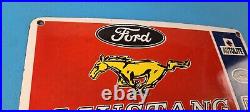 Vintage Ford Motors Sign Mustang Genuine Parts Porcelain Sign