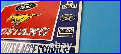 Vintage Ford Motors Sign Mustang Genuine Parts Porcelain Sign