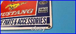 Vintage Ford Motors Sign Mustang Genuine Parts Porcelain Sign