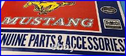 Vintage Ford Motors Sign Mustang Genuine Parts Porcelain Sign