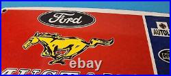 Vintage Ford Motors Sign Mustang Genuine Parts Porcelain Sign