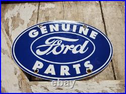 Vintage Ford Porcelain Sign Old 12 Genuine Car Parts Dealer Sales Service Oval Vintage Ford Porcelain Sign Old 12 Genuine Car Parts Dealer Sales Service Oval