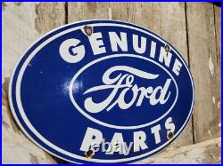 Vintage Ford Porcelain Sign Old 12 Genuine Car Parts Dealer Sales Service Oval Vintage Ford Porcelain Sign Old 12 Genuine Car Parts Dealer Sales Service Oval