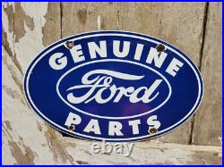 Vintage Ford Porcelain Sign Old 12 Genuine Car Parts Dealer Sales Service Oval Vintage Ford Porcelain Sign Old 12 Genuine Car Parts Dealer Sales Service Oval