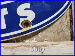 Vintage Ford Porcelain Sign Old 12 Genuine Car Parts Dealer Sales Service Oval Vintage Ford Porcelain Sign Old 12 Genuine Car Parts Dealer Sales Service Oval