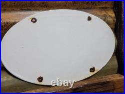 Vintage Ford Porcelain Sign Old 12 Genuine Car Parts Dealer Sales Service Oval