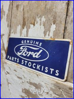 Vintage Ford Porcelain Sign Old Genuine Parts Stockist Dealer Car Truck Service
