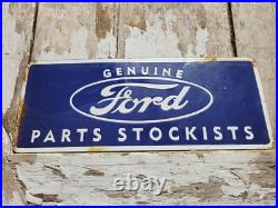 Vintage Ford Porcelain Sign Old Genuine Parts Stockist Dealer Car Truck Service