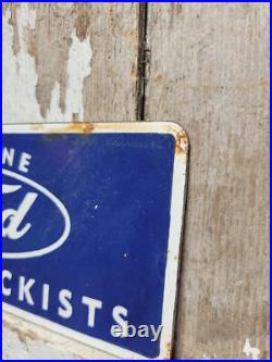 Vintage Ford Porcelain Sign Old Genuine Parts Stockist Dealer Car Truck Service