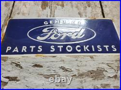 Vintage Ford Porcelain Sign Old Genuine Parts Stockist Dealer Car Truck Service