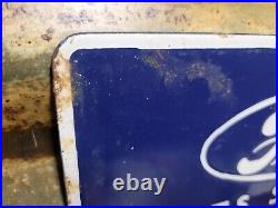 Vintage Ford Porcelain Sign Old Genuine Parts Stockist Dealer Car Truck Service