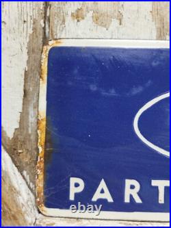 Vintage Ford Porcelain Sign Old Genuine Parts Stockist Dealer Car Truck Service