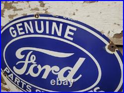 Vintage Ford Porcelain Sign Old Genuine Parts Stockists Car Truck Service 24