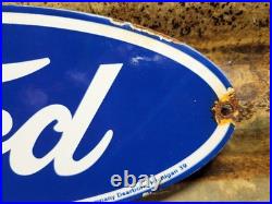 Vintage Ford Porcelain Sign Old Michigan Car Auto Parts V8 Fomoco Truck Sales