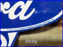 Vintage Ford Porcelain Sign Old Michigan Car Auto Parts V8 Fomoco Truck Sales