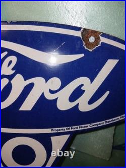 Vintage Ford Porcelain Sign Old Michigan Car Auto Parts V8 Fomoco Truck Sales