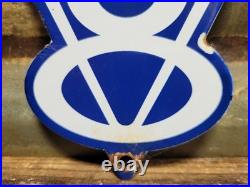 Vintage Ford Porcelain Sign Old Michigan Car Auto Parts V8 Fomoco Truck Sales