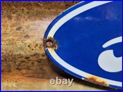 Vintage Ford Porcelain Sign Old Michigan Car Auto Parts V8 Fomoco Truck Sales