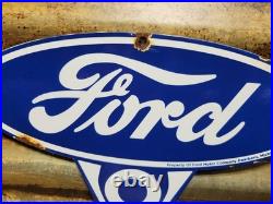 Vintage Ford Porcelain Sign Old Michigan Car Auto Parts V8 Fomoco Truck Sales