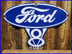 Vintage Ford Porcelain Sign Old Rare 1939 Car Auto Parts V8 Fomoco Truck Sales Vintage Ford Porcelain Sign Old Rare 1939 Car Auto Parts V8 Fomoco Truck Sales