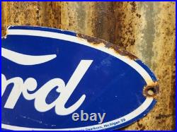 Vintage Ford Porcelain Sign Old Rare 1939 Car Auto Parts V8 Fomoco Truck Sales Vintage Ford Porcelain Sign Old Rare 1939 Car Auto Parts V8 Fomoco Truck Sales