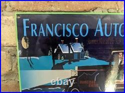 Vintage Francisco Auto Heater Porcelain Metal Parts Sign 12 X 8