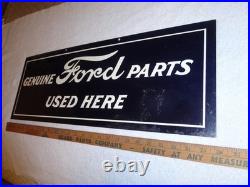 Vintage Genuine Ford Parts Used Here 26 Heavy Metal Car Truck Gasoline Oil Sign