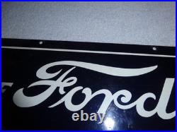 Vintage Genuine Ford Parts Used Here 26 Heavy Metal Car Truck Gasoline Oil Sign