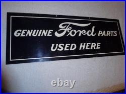 Vintage Genuine Ford Parts Used Here 26 Heavy Metal Car Truck Gasoline Oil Sign