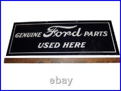 Vintage Genuine Ford Parts Used Here 26 Heavy Metal Car Truck Gasoline Oil Sign