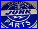 Vintage-Genuine-Junk-Parts-11-3-4-Porcelain-Metal-Car-Truck-Gasoline-Oil-Sign-01-ou