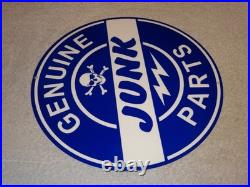 Vintage Genuine? Junk Parts 11 3/4 Porcelain Metal Car Truck Gasoline Oil Sign