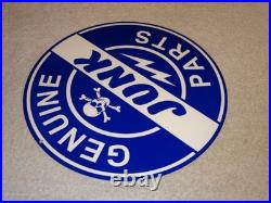 Vintage Genuine? Junk Parts 11 3/4 Porcelain Metal Car Truck Gasoline Oil Sign