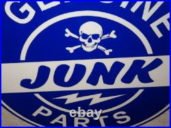 Vintage Genuine? Junk Parts 11 3/4 Porcelain Metal Car Truck Gasoline Oil Sign