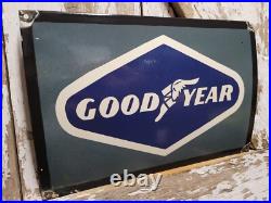 Vintage Goodyear Porcelain Sign Automobile Car Truck Rubber Tire Wheel Parts