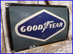 Vintage Goodyear Porcelain Sign Automobile Car Truck Tire Wheel Parts Supplies