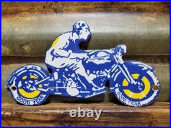 Vintage Goodyear Porcelain Sign Old Automobile Car Parts Dealer Store Motorcycle
