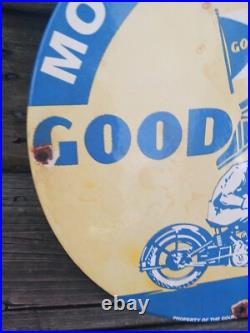 Vintage Goodyear Porcelain Sign Old Automobile Car Parts Dealer Store Motorcycle