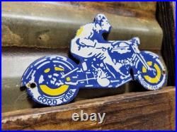 Vintage Goodyear Porcelain Sign Old Automobile Car Parts Dealer Store Motorcycle