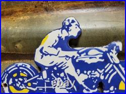 Vintage Goodyear Porcelain Sign Old Automobile Car Parts Dealer Store Motorcycle