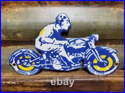 Vintage Goodyear Porcelain Sign Old Automobile Car Parts Dealer Store Motorcycle