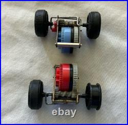 Vintage HUGE Darda Motors Lot Race Track Parts Pieces 3 Cars Wind Up Toy Racecar