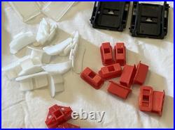 Vintage HUGE Darda Motors Lot Race Track Parts Pieces 3 Cars Wind Up Toy Racecar