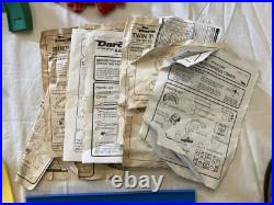 Vintage HUGE Darda Motors Lot Race Track Parts Pieces 3 Cars Wind Up Toy Racecar