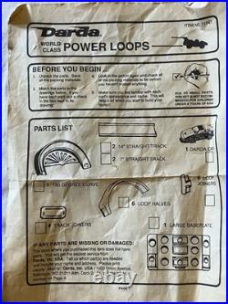 Vintage HUGE Darda Motors Lot Race Track Parts Pieces 3 Cars Wind Up Toy Racecar