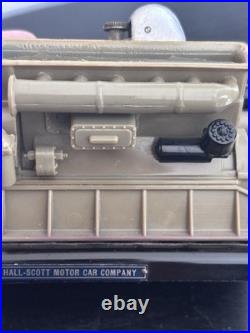 Vintage Hall Scott Motor Car Company Engine Table Strike Lighter Rare For Parts
