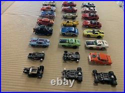 Vintage Ho Scale Slot Car Cars Lot And Parts Aurora AFX TYCO Not Tested As Is
