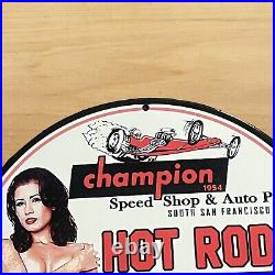 Vintage Hot Rod Services Porcelain Sign Auto Car Parts Dealer Station Pump Plate