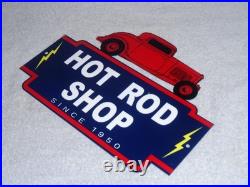 Vintage Hot Rod Shop Auto Parts Lightning 1950 12 Metal Car Gasoline & Oil Sign